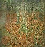 bondgard med bjorkar, Gustav Klimt